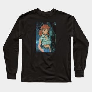 Retro Anime Girl Vintage 70s 80s 90s Long Sleeve T-Shirt